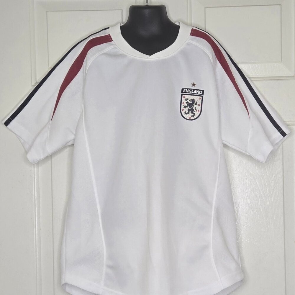 Vintage 2002 World Cup England Crest Soccer Football Jersey Practice Training